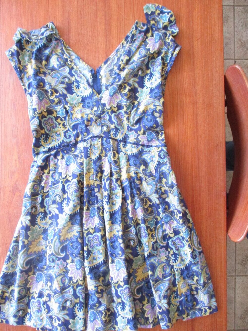 Feminine 100% Cotton Blue Dress